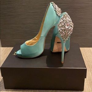 Badgley Mischka Kiara Blue Satin
